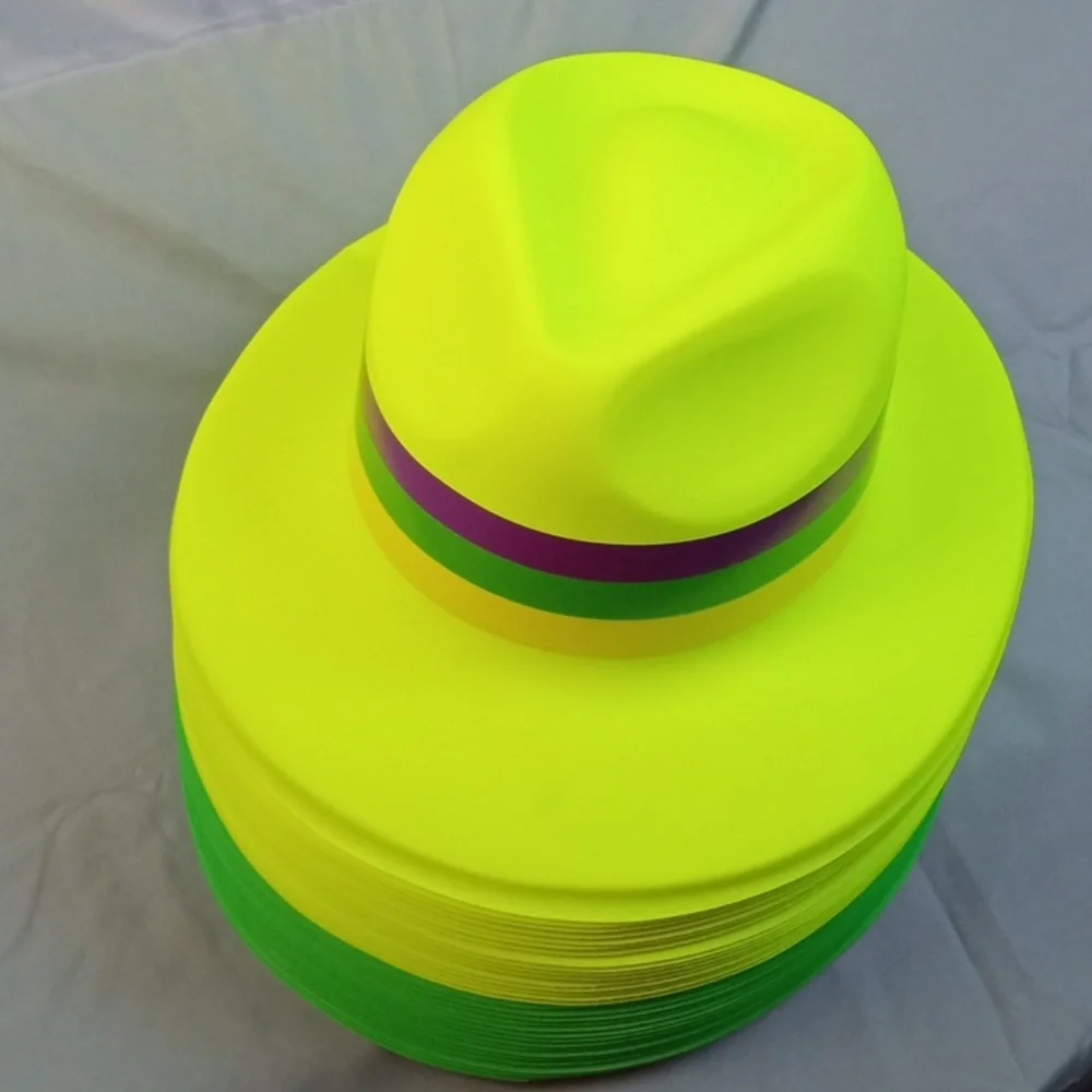 🌼 Mardi Gras Vibrant Plastic Party Hats